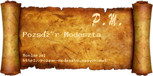 Pozsár Modeszta névjegykártya
